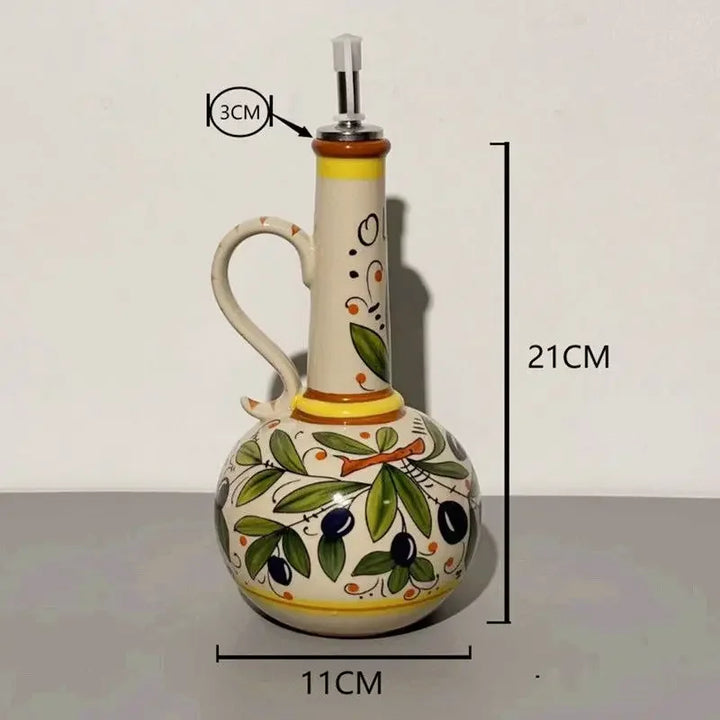 Ceramic Decorative Olive Oil Bottle