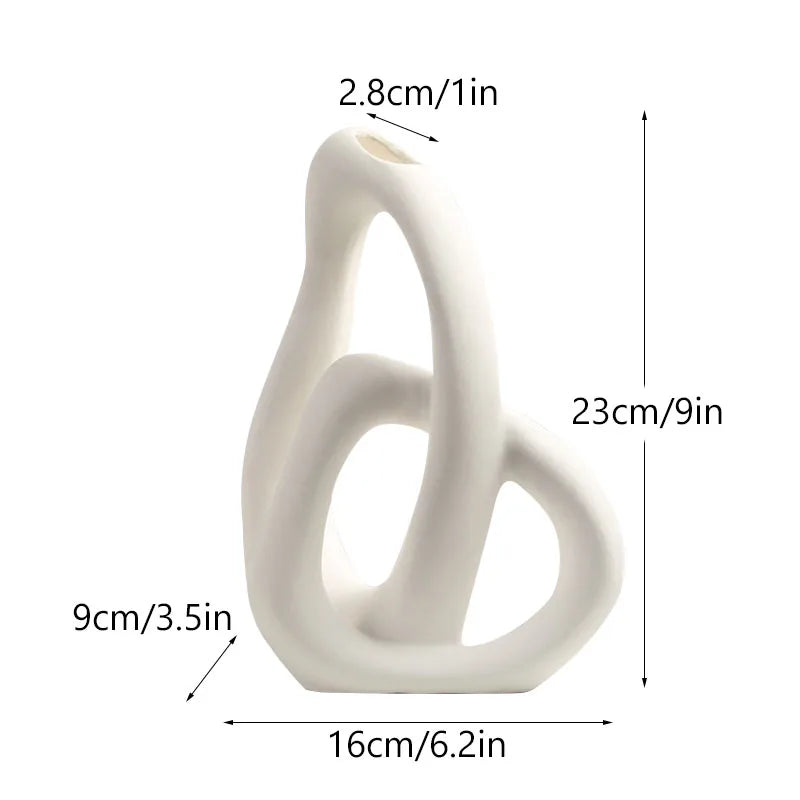 Abstract Interlinked Ceramic Vase