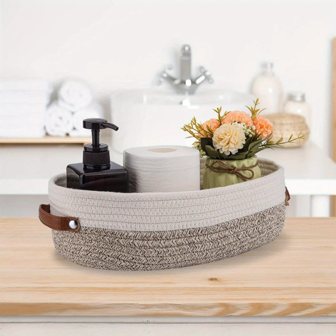 Oval Woven Bathroom Storage Basket