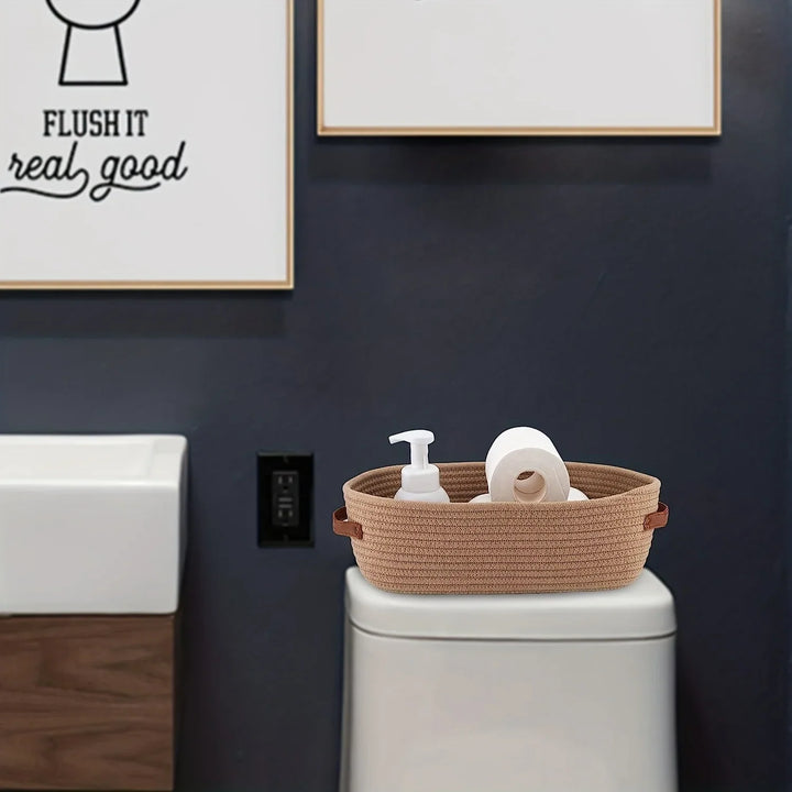 Oval Woven Bathroom Storage Basket