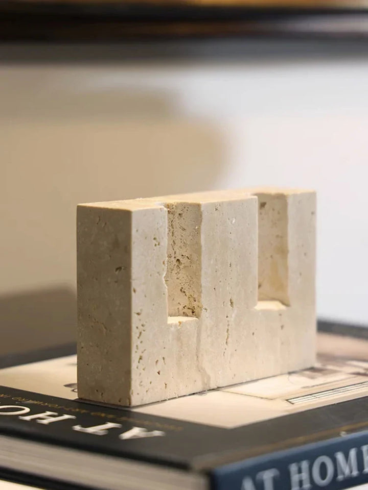 Travertine Candle Holder