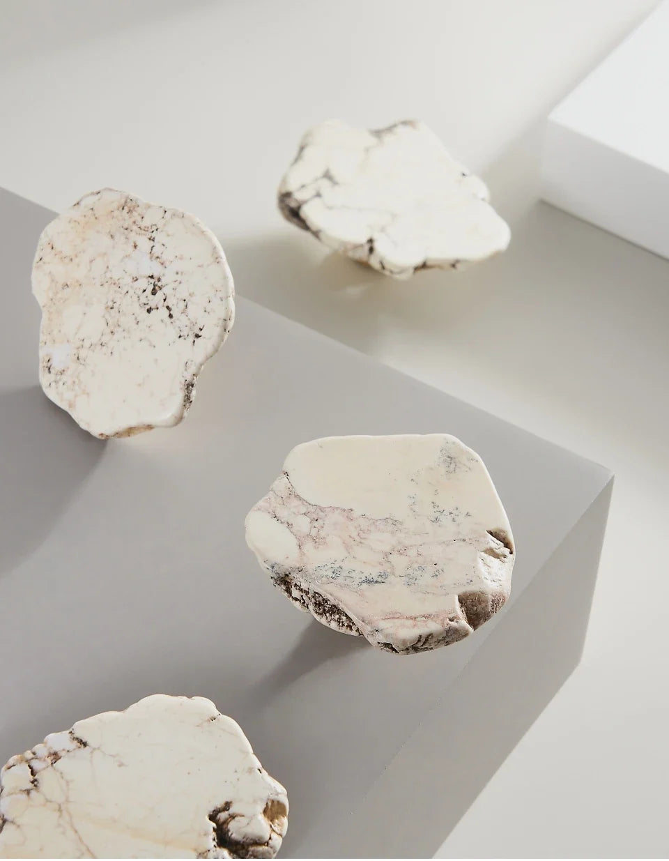 Natural White Turquoise Marble Handle & Hooks