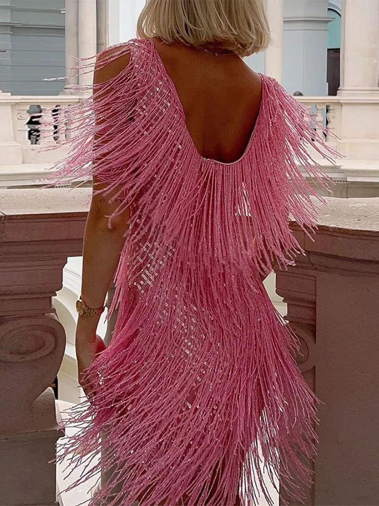 Nancy | Fringe Party Dress