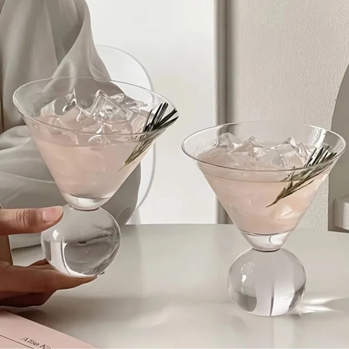 Beaded Martini Glass