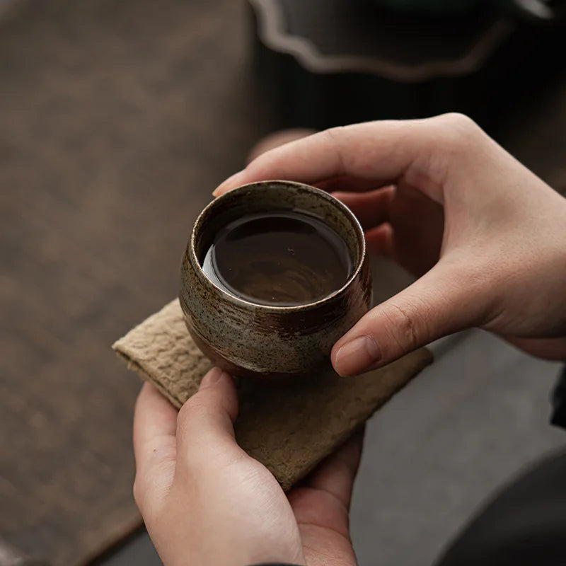 Japanese Style Handmade Stoneware Tea Cup & Bowl