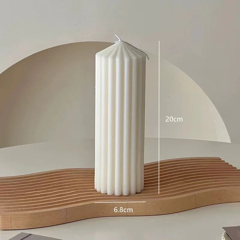 Striped Column Candles