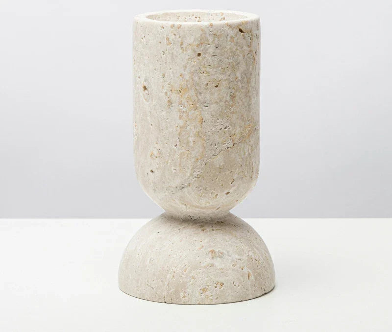 Cylindrical Stone Statues & Candle Holders