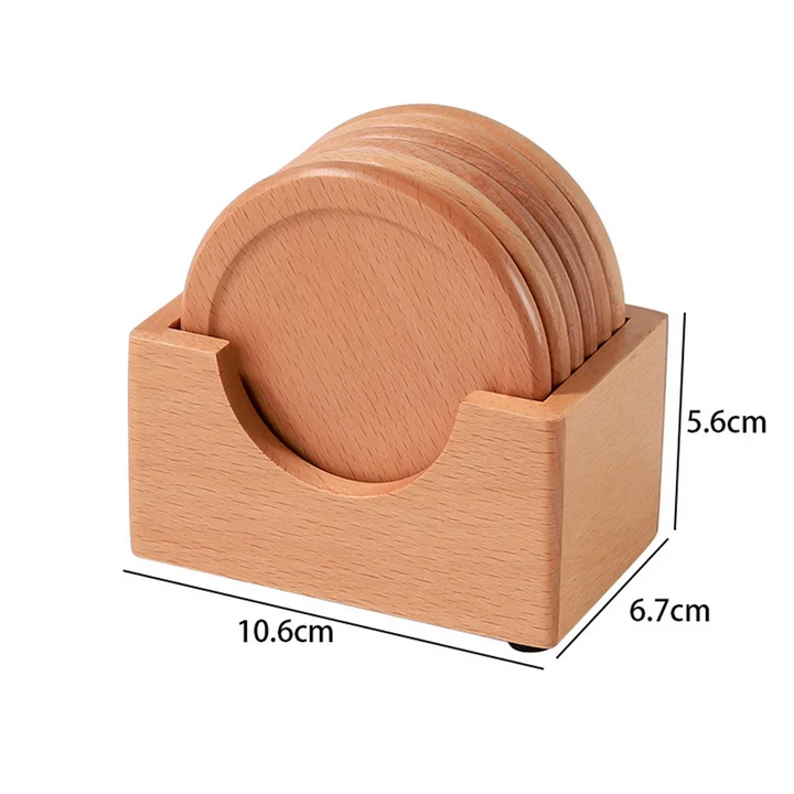 Solid Walnut Wood Coasters 6pcs/set