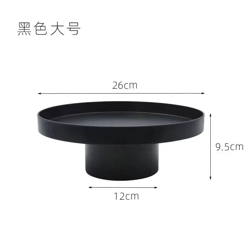 Round Black Pedestal Tray