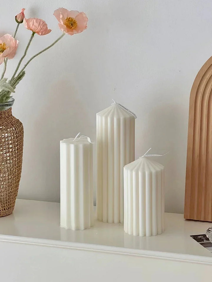 Striped Column Candles