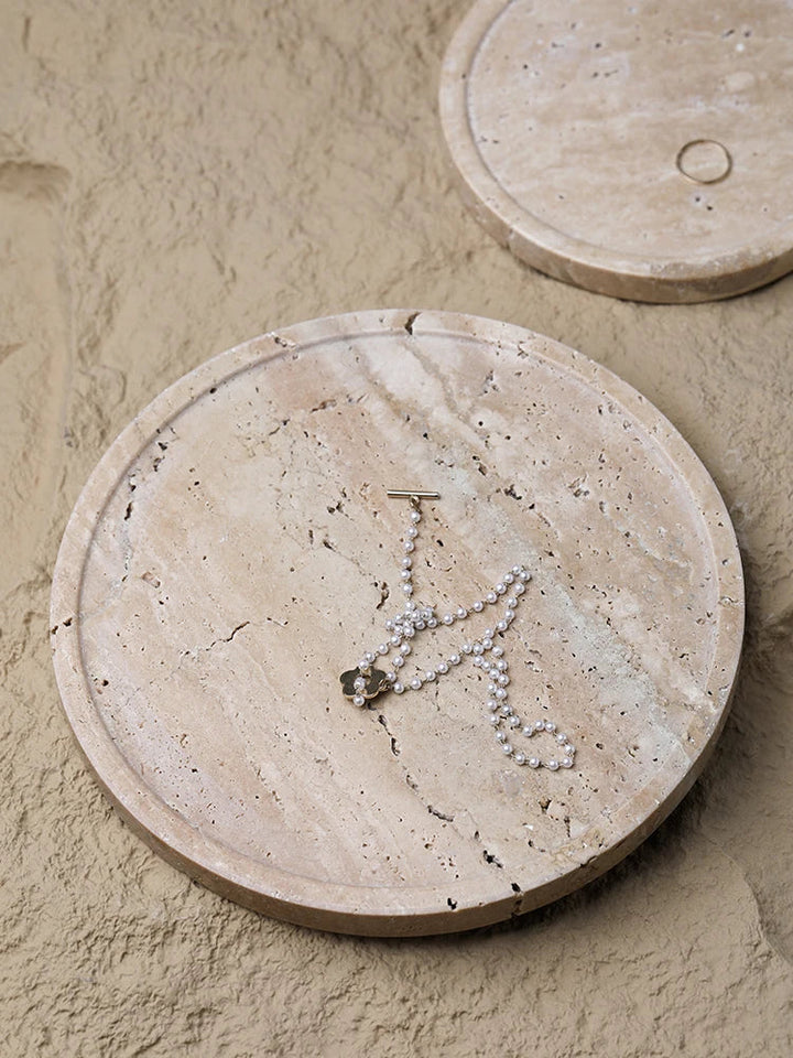 Minimalism Travertine Stone Vanity Tray
