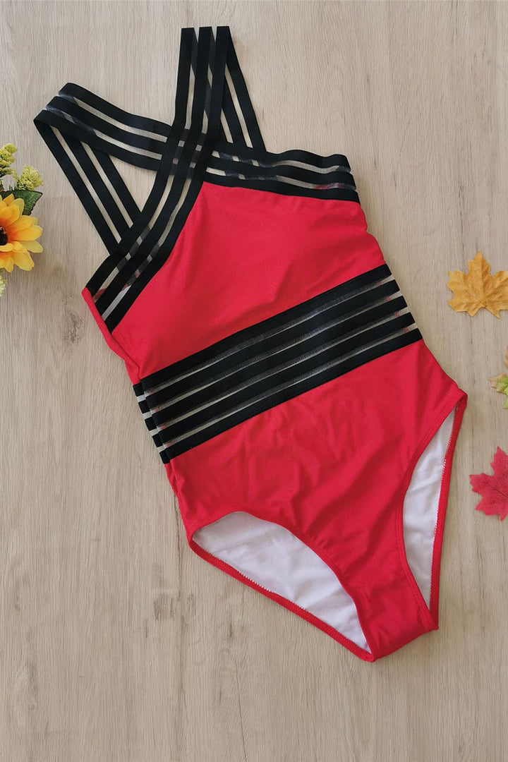 Crossed Strappy Monokini Swimsuit