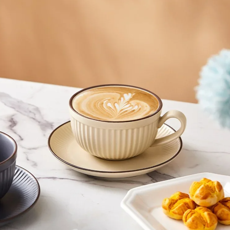 Emberware Ribbed Ceramic Mugs