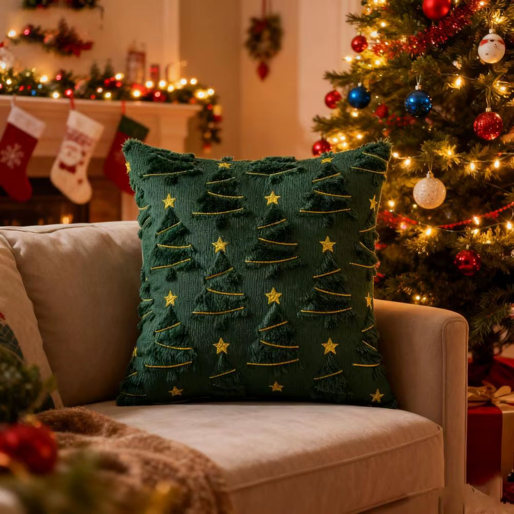 Starry Pinescape Pillow Cover