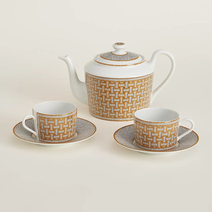 Mosaique au 24 Platinum & Gold Tea Set